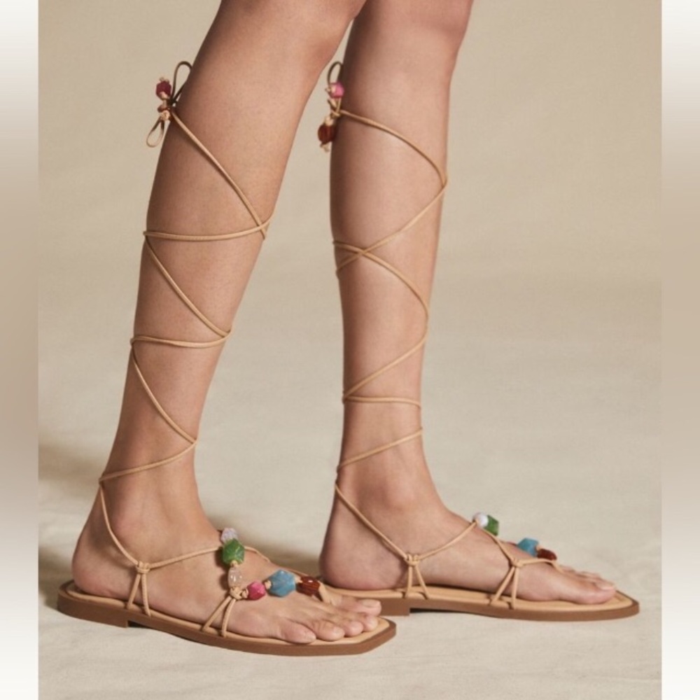 Schutz Gem Tie-Up Sandals